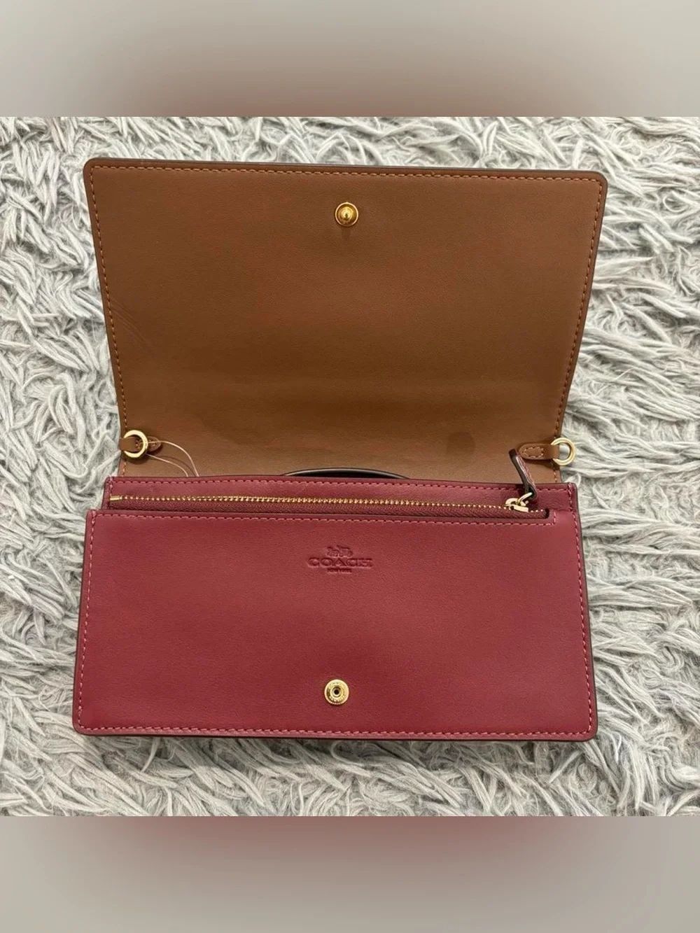 NWOT COACH Anna Foldover Clutch/Crossbody in Signature Canvas Wildflower Print